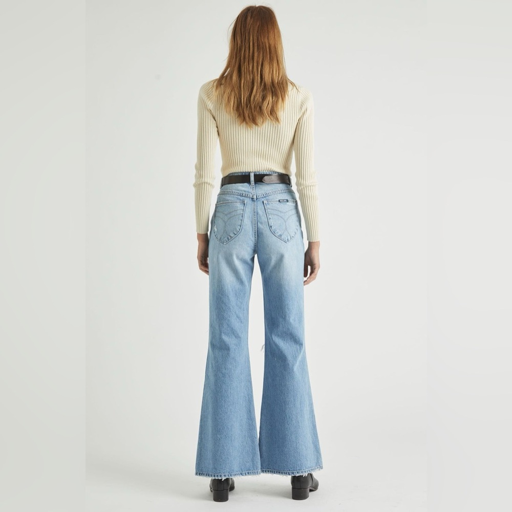 Rolla’s Eastcoast Flare Jeans Size 25 in Sofia Worn Celebrity Fav Vintage Fade - Picture 4 of 14